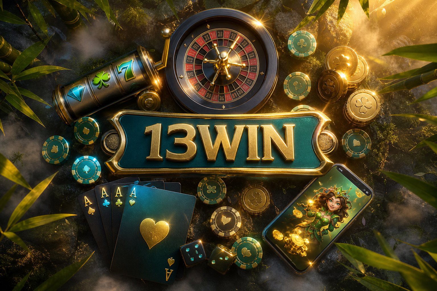 Giao diện trang chủ 13WIN với bố cục rõ ràng và danh mục trò chơi nổi bật